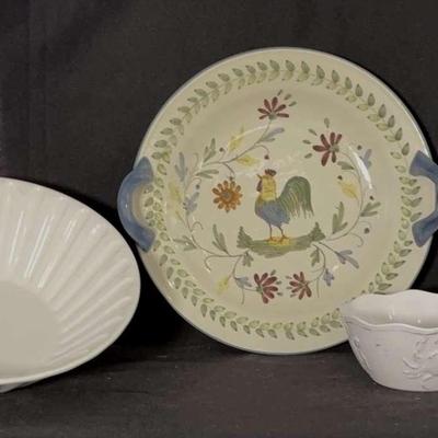Rooster Platter and Bowls
