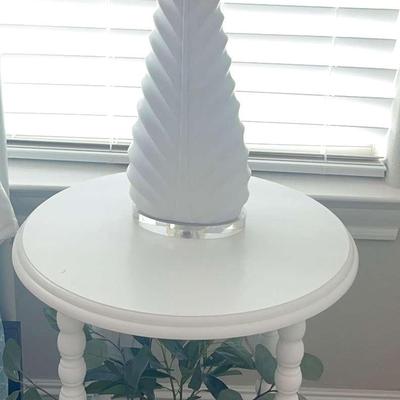White End Table With Lamp I (2nd Floor)