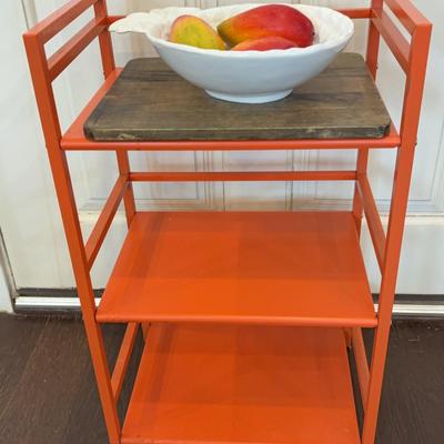 Small Metal Storage Cart And Decor