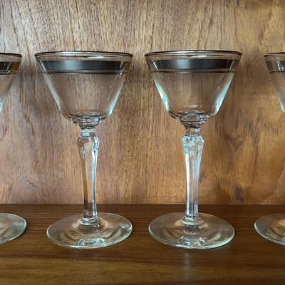 Vintage Libbey Platinum Rimmed Champagne/Sherbet Glasses 