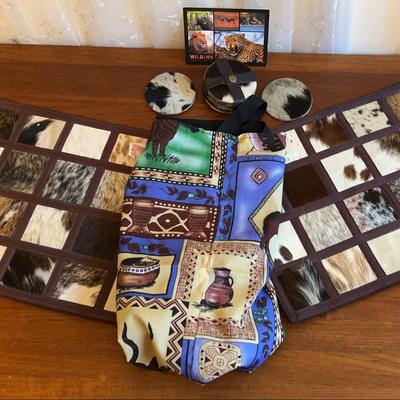 African Safari Placemats, Coasters And Tagged Apron