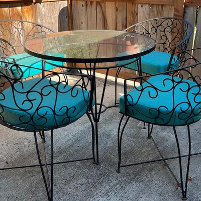 Honduran Wrought Iron Table And Chair Set-1976