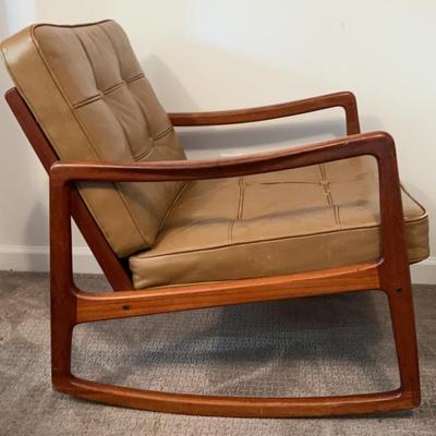 Mid-Century France And Son Denmark Teak Rocking Chair
