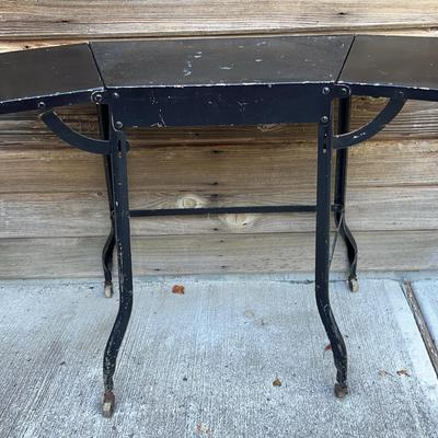 Metal Typewriter Table w/Wood Castors