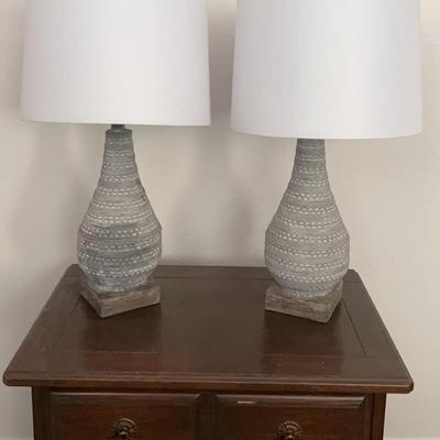 Pair Of Textured Lamps
