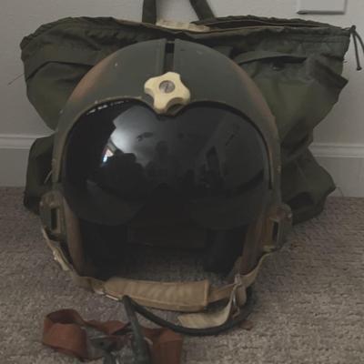 Vietnam Era Fighter Pilot Helmet In Bag