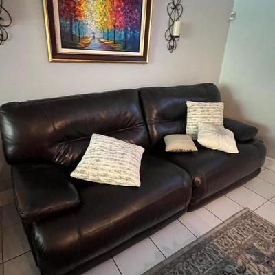 Sale Photo Thumbnail #10: Ashley Furniture Brown Leather Reclining Set