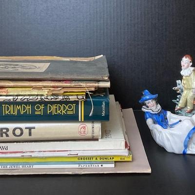 Pierrot and Clown Book and Figurine Lot