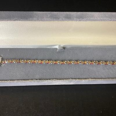 14K Gold Ruby, Sapphire, and Diamond Bracelet with Appraisal