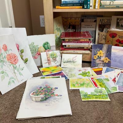 Floral and Garden Watercolor Art Lot