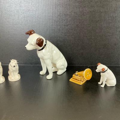 Nipper Dog Figurine and Dog Collectible Lot
