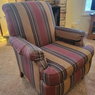 Striped Upholstered Armchair