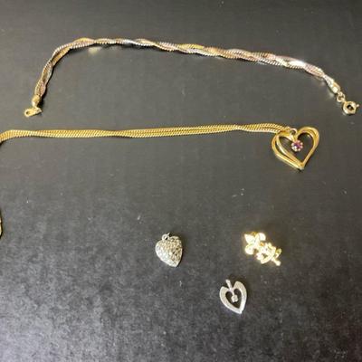 Gold and Silver Tone Jewelry Lot with Pendants