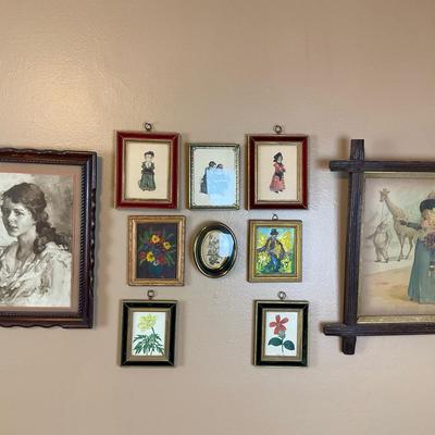 Vintage Framed Art Wall Collection