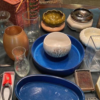 Assorted Vases, Bowls, and Floral Tools Lot