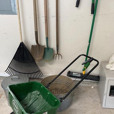 Garden Tools and Spreader Lot
