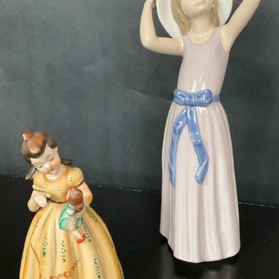 Lladro and Japan Porcelain Girl Figurines