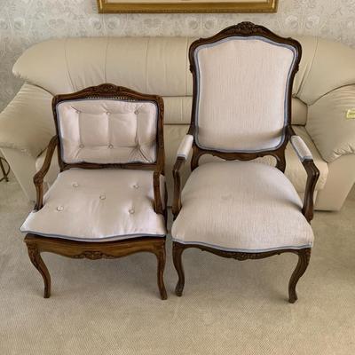 Two Wooden Chairs With Cushions
