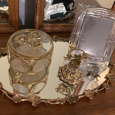 Picture Frame, Jewelry Box, Mirror Tray & Candle Stand 