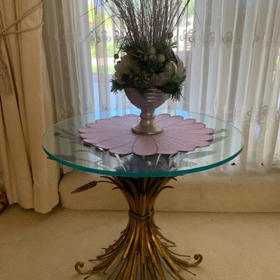 Ornate Side Table With Flower Decor