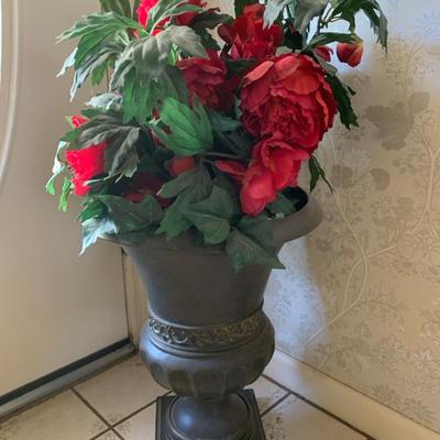 Decorated Pot With Faux Flowers 