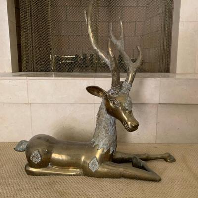 Brass Deer Statue