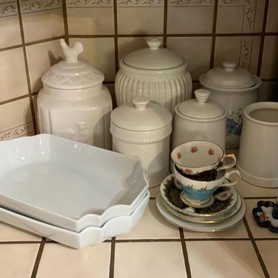 Large Jars, Serving Trays, And Teacups