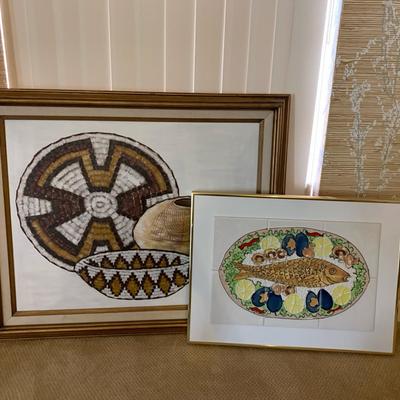 Still Life By M Russell And Fish Piece