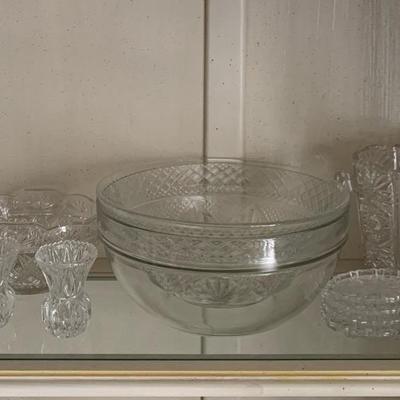 Glassware Bowls, Cups, And Misc Serving Items