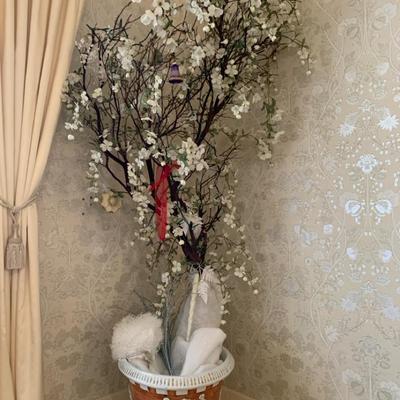 Large Fake Tree With Lights And Decorations