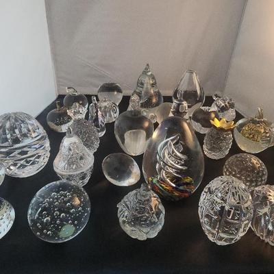 Crystal Glass Figures Fruits and Spheres