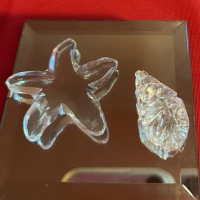 Swarovski crystal star fish and shell