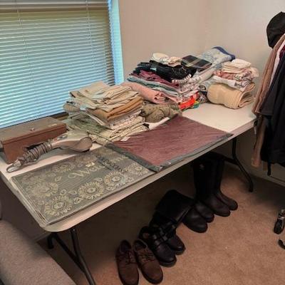 Towels, sheets, welcome mats