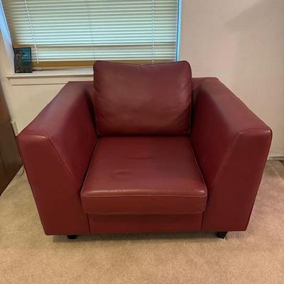 Red club chair