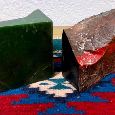 Wyoming jade specimens green black