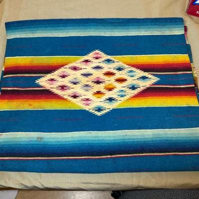 Vintage mexican saltillo serape runner finely woven