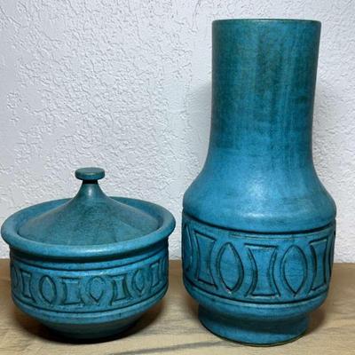 Rosenthal netter pottery vase lidded dish