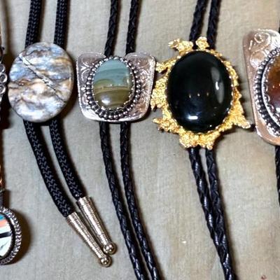 Zuni rainbow man" bolo tie & other pieces