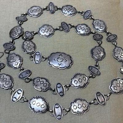Traditional silver concho belt