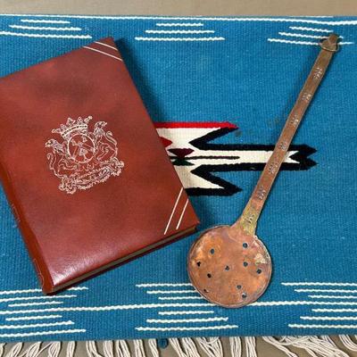 Chimayo rug skimmer spoon & box full of random goodies