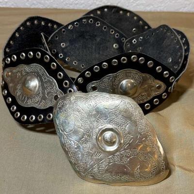 Leather silver hip belt