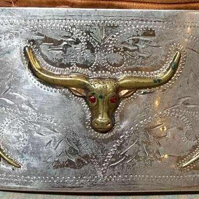 Ricardo longhorn western belt buckle