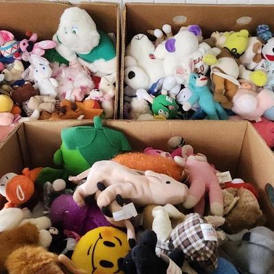 3 Boxes Of Plush Toys 