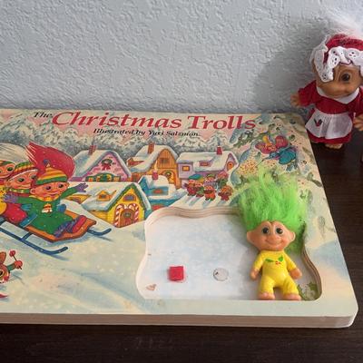 Vintage Trolls Christmas Book and Russ Dolls