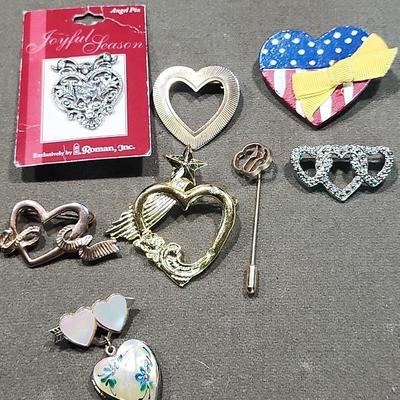 Heart Brooches and Pins