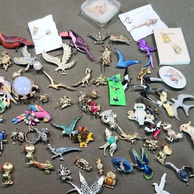 Mystery Lot of Bird Pins and Broaches