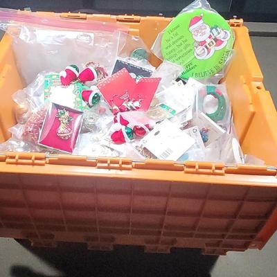 HUGE Mystery Lot of Xmas and Hearts Costume Jewlery And Pins