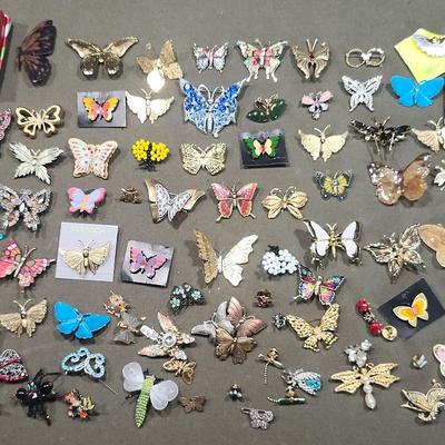 BIG Mystery Lot of Dragonflies, Butterflies and Bugs Brooches