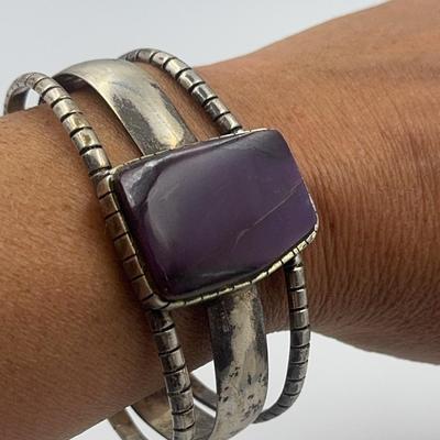 Gorgeous Amethyst Sterling Cuff Bracelet