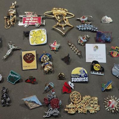 Mystery Lot of “People And Places” Pins and Brooches 